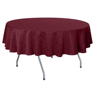 Ultimate Textile -10 Pack- Saxony 60-Inch Round Damask Tablecloth - Fits Tables Smaller Than 60-Inches In Diameter, Dark Red