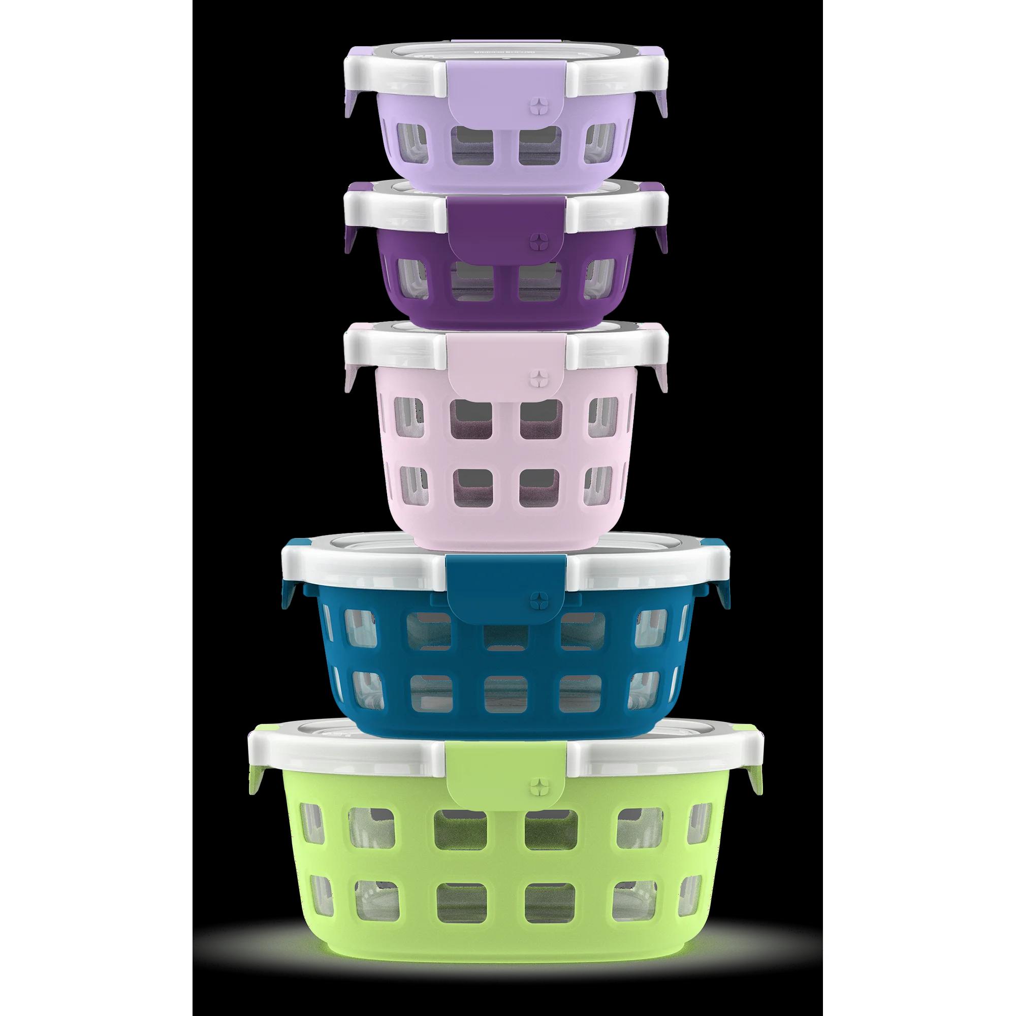 Ello Duraglass Round Lime Zest Glass Food Storage Set