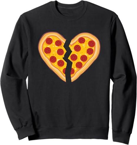 Pizza Broken Heart Pepperoni Slice Funny Heartbreak Sweatshirt