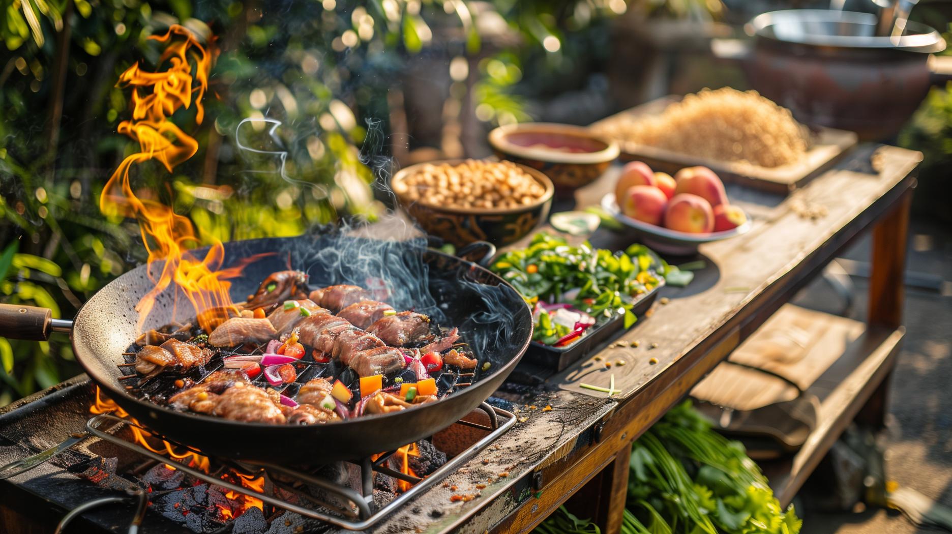 Wok Cooking on a Charcoal Grill