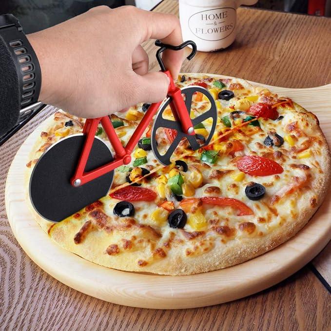 Ninonly Bicycle Pizza Cutter,Non-stick Bike Pizza Slicer