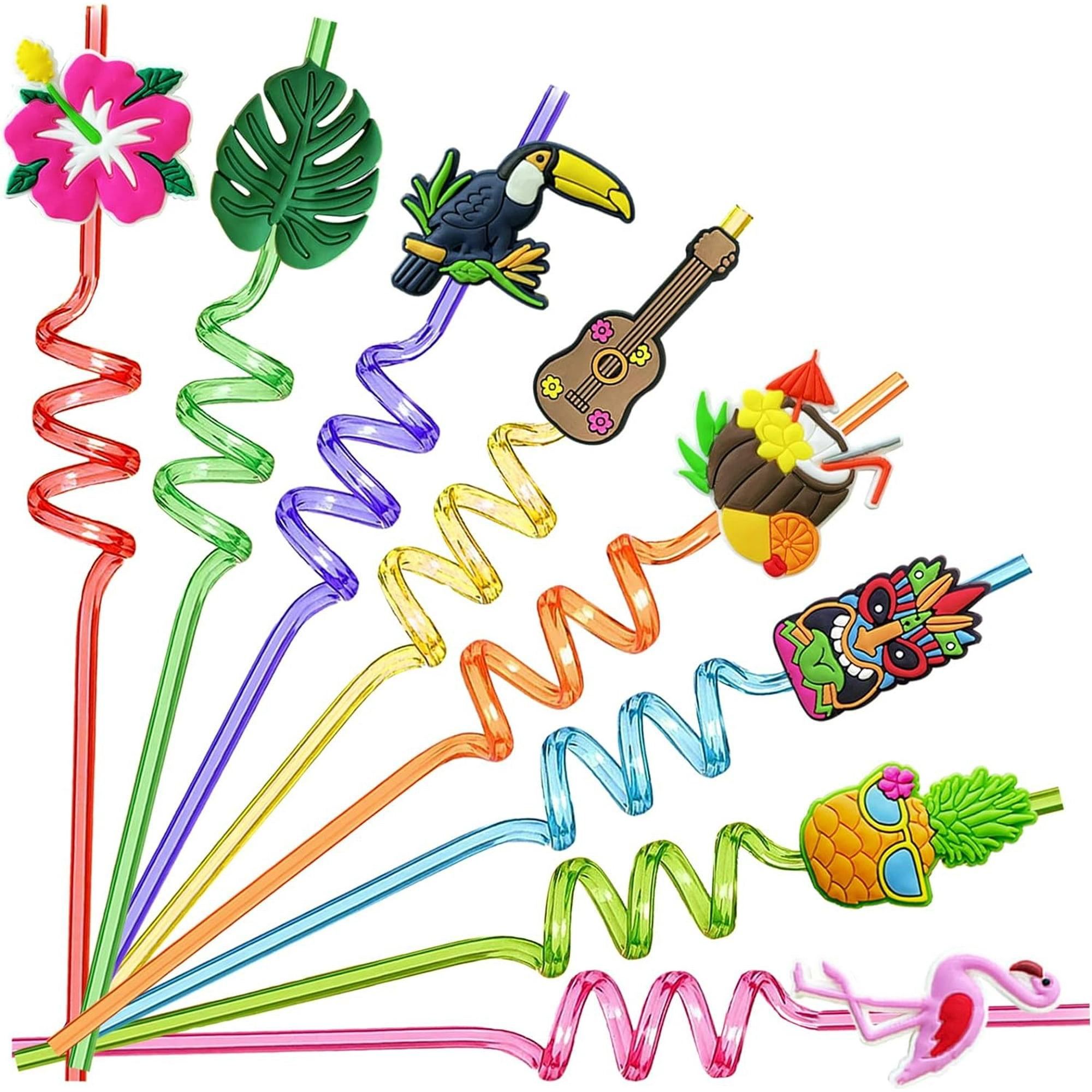 Hawaiian Luau Party Favor Drinking Straws (24 Pcs)