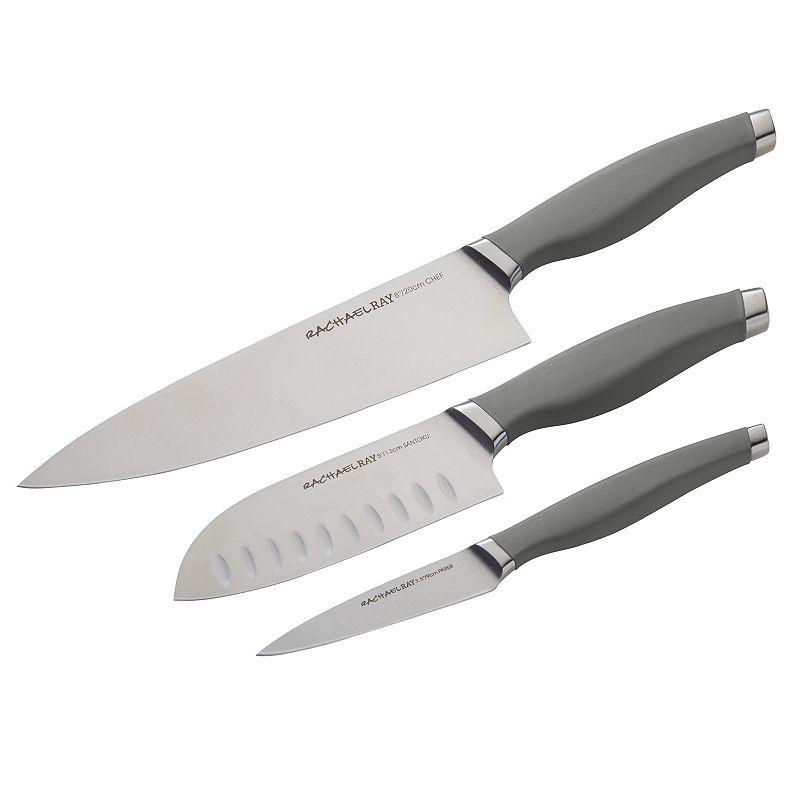 Rachael Ray Cutlery 3-pc. Japanese Stainless Steel Chef & Santoku Knife Set